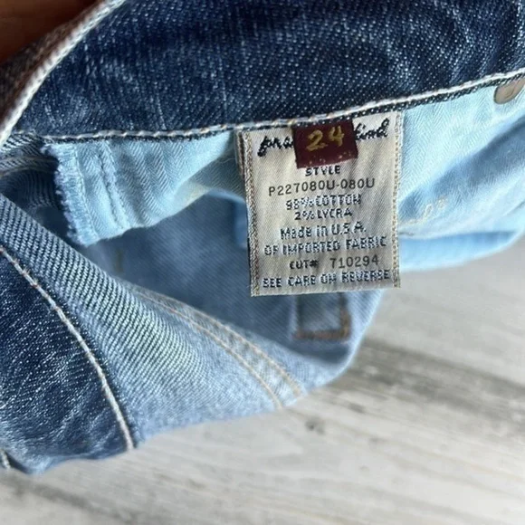 7 For All Mankind Dojo Jeans Size 24 Womens Denim Bermuda Shorts 7FAMK Cotton - Picture 11 of 12